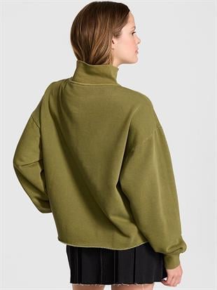 Kampüs Fermuarlı Balıkçı Yaka Sweatshirt