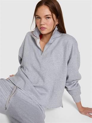 Kampüs Fermuarlı Balıkçı Yaka Sweatshirt