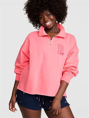 Kampüs Fermuarlı Balıkçı Yaka Sweatshirt