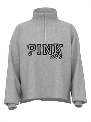 Kampüs Fermuarlı Balıkçı Yaka Sweatshirt