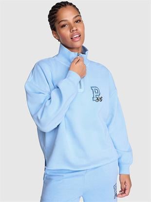 Kampüs Fermuarlı Balıkçı Yaka Sweatshirt