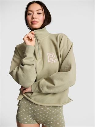 Kampüs Fermuarlı Balıkçı Yaka Sweatshirt