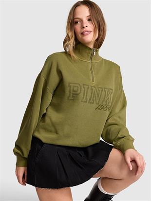 Kampüs Fermuarlı Balıkçı Yaka Sweatshirt