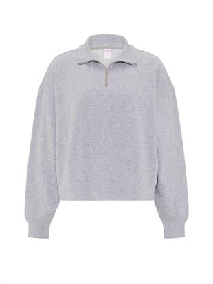 Kampüs Fermuarlı Balıkçı Yaka Sweatshirt