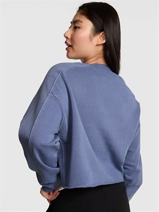 Kampüs Kıvrımlı Kenar Bisiklet Yaka Sweatshirt