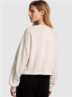 Kampüs Kıvrımlı Kenar Bisiklet Yaka Sweatshirt
