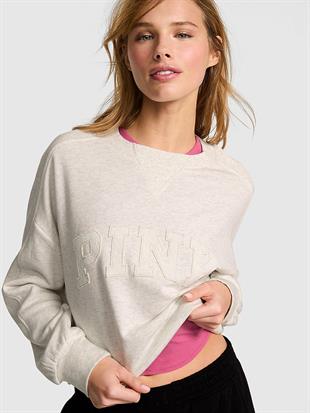 Kampüs Kıvrımlı Kenar Bisiklet Yaka Sweatshirt