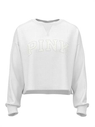 Kampüs Kıvrımlı Kenar Bisiklet Yaka Sweatshirt
