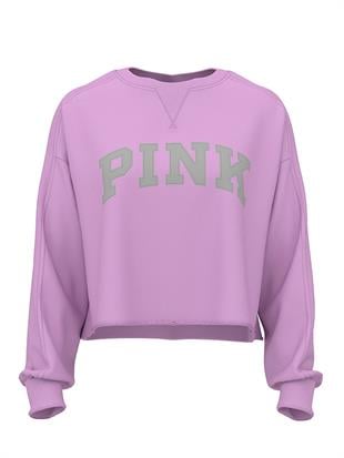 Kampüs Kıvrımlı Kenar Bisiklet Yaka Sweatshirt