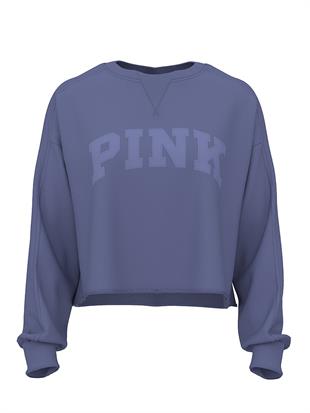 Kampüs Kıvrımlı Kenar Bisiklet Yaka Sweatshirt