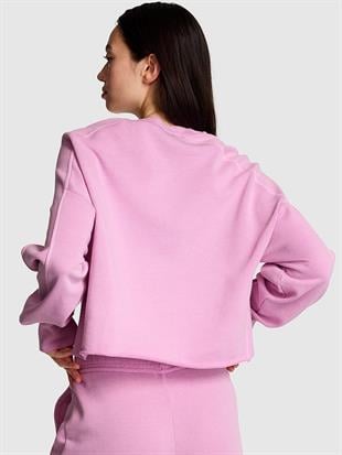 Kampüs Kıvrımlı Kenar Bisiklet Yaka Sweatshirt