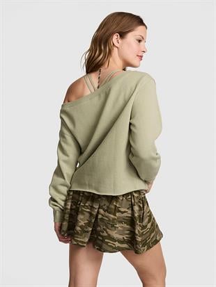 Kampüs Omzu Açık Sweatshirt