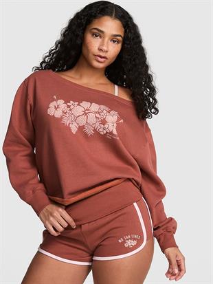 Kampüs Omzu Açık Sweatshirt