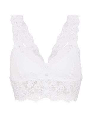Kelebek Desenli Fisto ve Dantelli Bralet