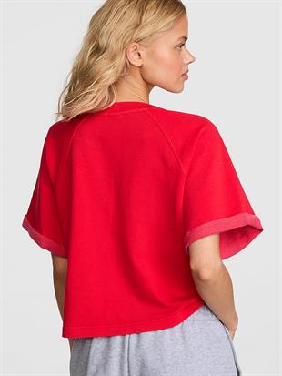 Kısa Kollu Bisiklet Yaka Sweatshirt