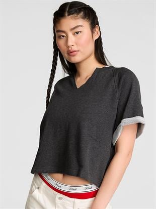 Kısa Kollu Bisiklet Yaka Sweatshirt