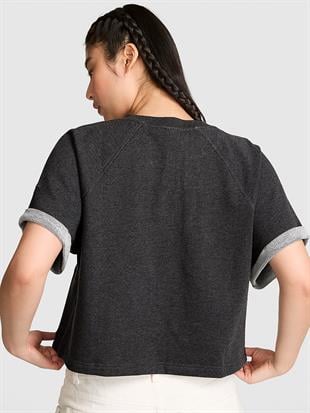 Kısa Kollu Bisiklet Yaka Sweatshirt