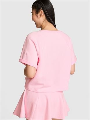 Kısa Kollu Bisiklet Yaka Sweatshirt