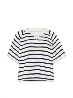 Kısa Kollu Bisiklet Yaka Sweatshirt