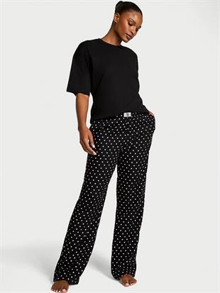 Kısa Kollu Tişört &Flannel Pijama Takım