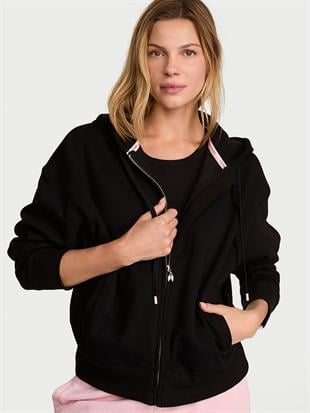 Klasik Fermuarlı Kapüşonlu Sweatshirt