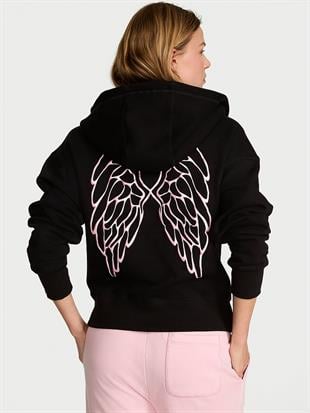 Klasik Fermuarlı Kapüşonlu Sweatshirt