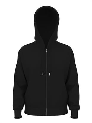 Klasik Fermuarlı Kapüşonlu Sweatshirt