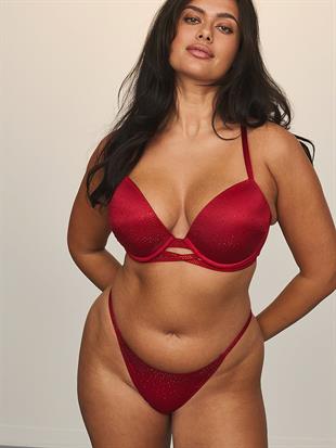 Kristal Işıltılı Push-Up Sütyen