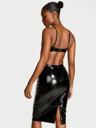 Lacquer Balkonet Sütyen ve Kalem Etek Takımı