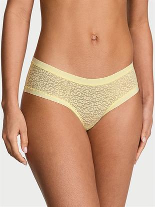 Lazer Kesim Leoparlı Dantelli Cheeky Külot