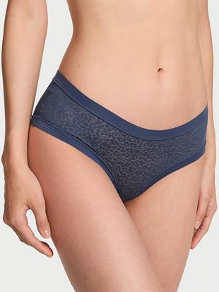 Lazer Kesim Leoparlı Dantelli Cheeky Külot