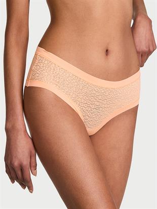 Lazer Kesim Leoparlı Dantelli Cheeky Külot
