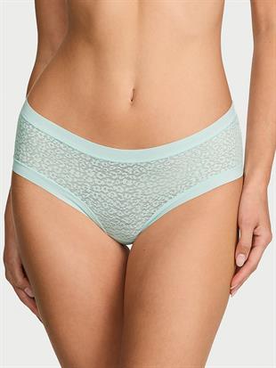 Lazer Kesim Leoparlı Dantelli Cheeky Külot