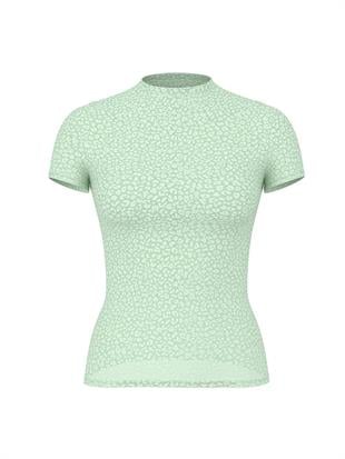 Leopar Desenli Kısa Kollu Tül Tişört