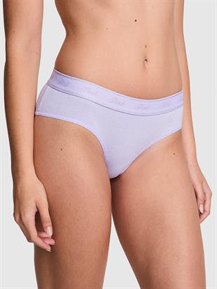 Logo Detaylı Işıltılı Pamuklu Hiphugger Külot