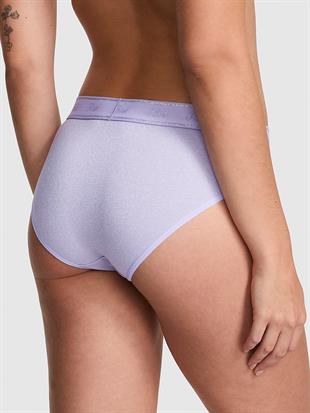 Logo Detaylı Işıltılı Pamuklu Hiphugger Külot