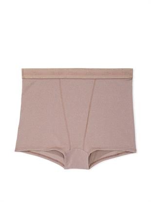 Logo Detaylı Işıltılı Yüksek Bel Boyshort Külot