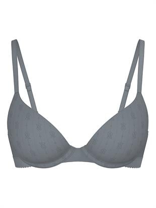 Logo Detaylı Pointelle Toparlayıcı Push-Up Sütyen