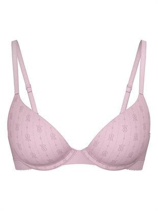 Logo Detaylı Pointelle Toparlayıcı Push-Up Sütyen