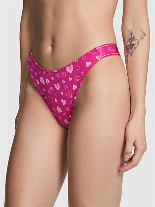 Logolu Pamuklu Derin Bacak Kesim Tanga