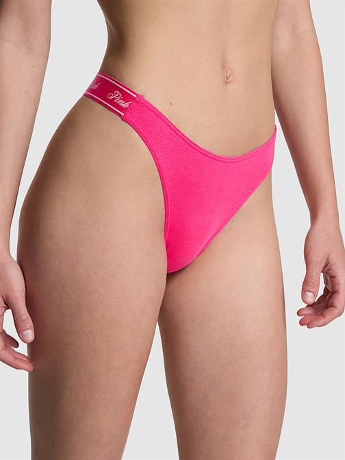 Logolu Pamuklu Derin Bacak Kesim Tanga