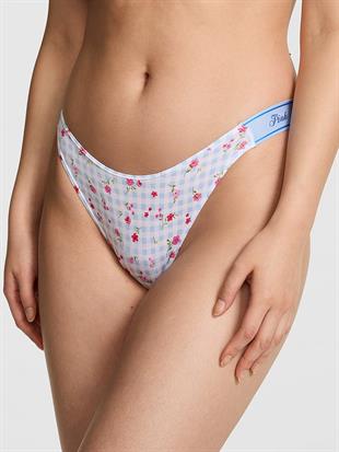 Logolu Pamuklu Derin Bacak Kesim Tanga