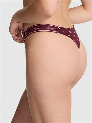 Logolu Pamuklu Derin Bacak Kesim Tanga