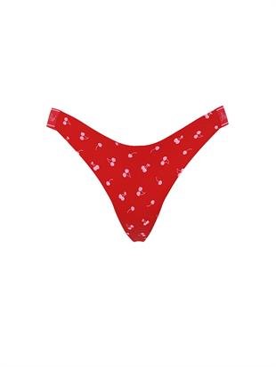 Logolu Pamuklu Derin Bacak Kesim Tanga