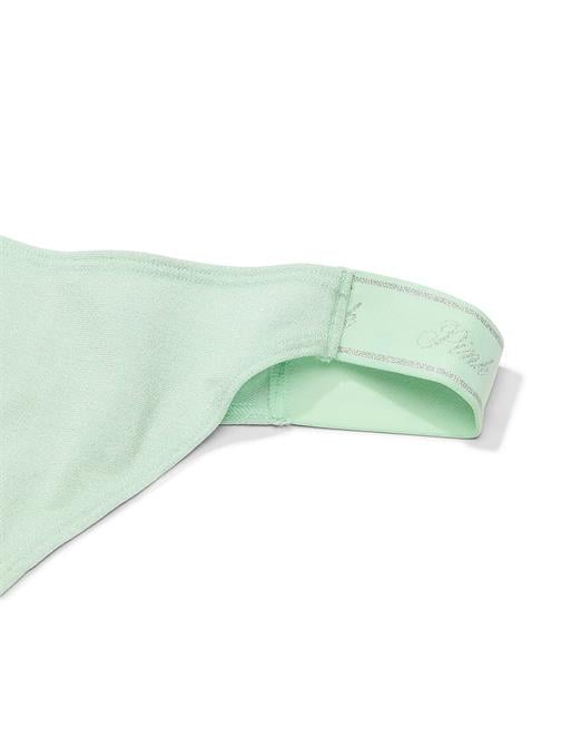 Logolu Pamuklu Işıltılı Derin Bacak Kesim Tanga