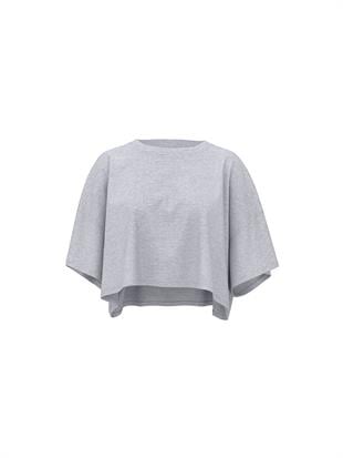Logolu Pamuklu Oversize Crop Tişört