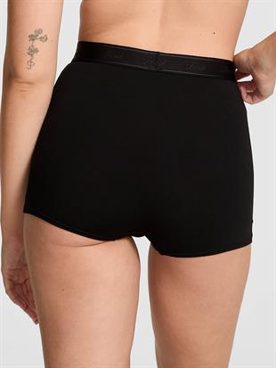 Logolu Pamuklu Yüksek Bel Boyshort Külot