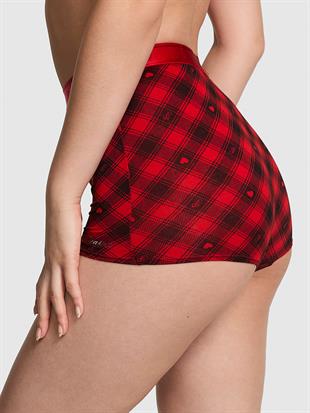 Logolu Pamuklu Yüksek Bel Boyshort Külot