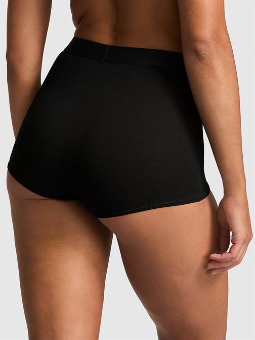 Logolu Pamuklu Yüksek Bel Boyshort Külot