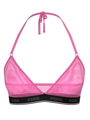 Logolu Tül Halter Üçgen Bralet